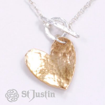 Hammered heart pendant (BZP46) - Afbeelding 2