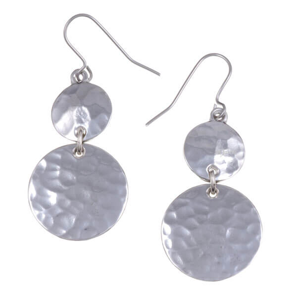 Samba two discs drop earrings (PE505)