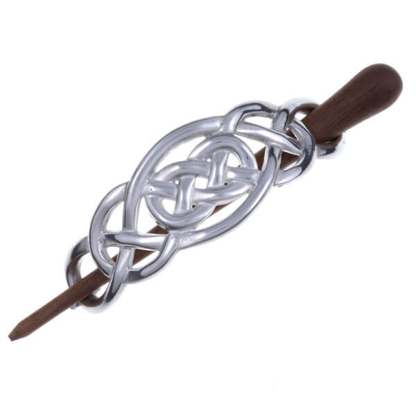 Celtic knot hairslide with rosewood pin (PH49)