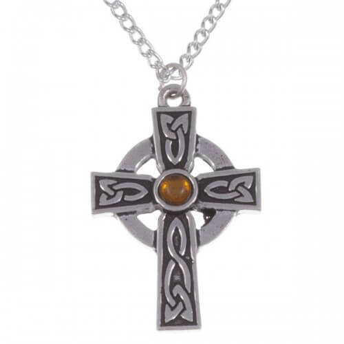 St Petroc's gemstone Celtic Cross