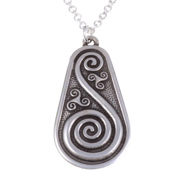 Double spiral shield pendant (PN719)