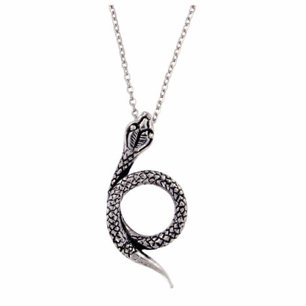 Coiled cobra pendant