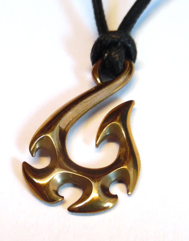 Maori vis haak bronzen hanger