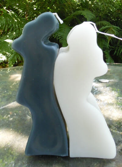 Trouwkaarsen voor vrouwen zwart wit