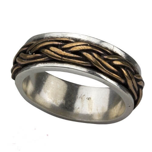 Keltische knoop 925 zilveren ring met brons