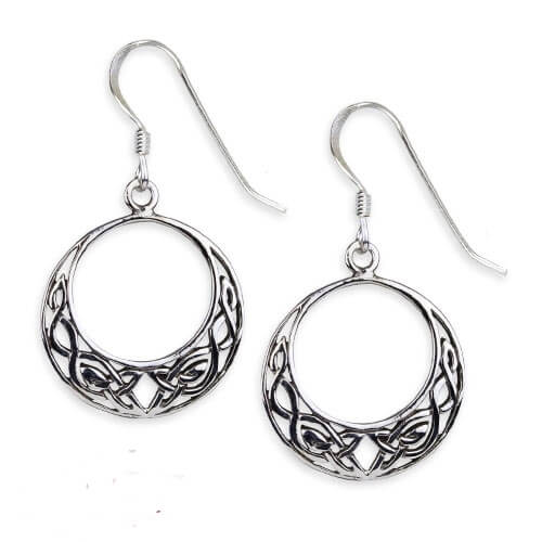Zilveren oorbellen Keltische knoop